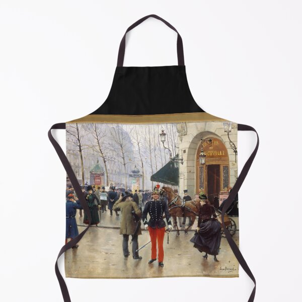 Item preview, Painting of a street in Paris in front of the Vaudeville Theatre by Jean le Beraud designed and sold by Dibble Dabble Designs.