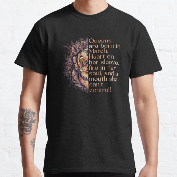 Item preview, Queens are born in March, Funny inspirational March Girl gift with a fierce rainbow lion face designed and sold by Auntieck.