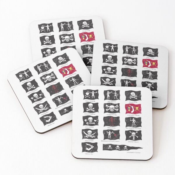 Item preview, Famous Pirates Flags - Illustration  designed and sold by archaeologyart.