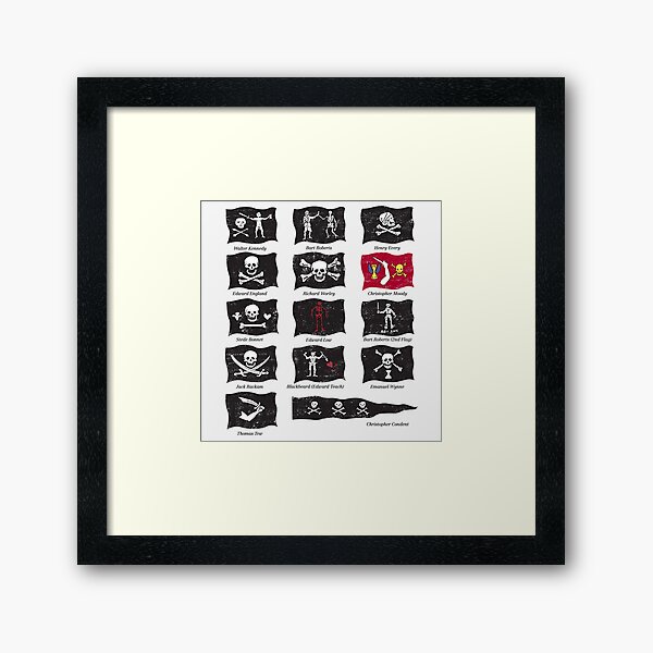 Item preview, Famous Pirates Flags - Illustration  designed and sold by archaeologyart.