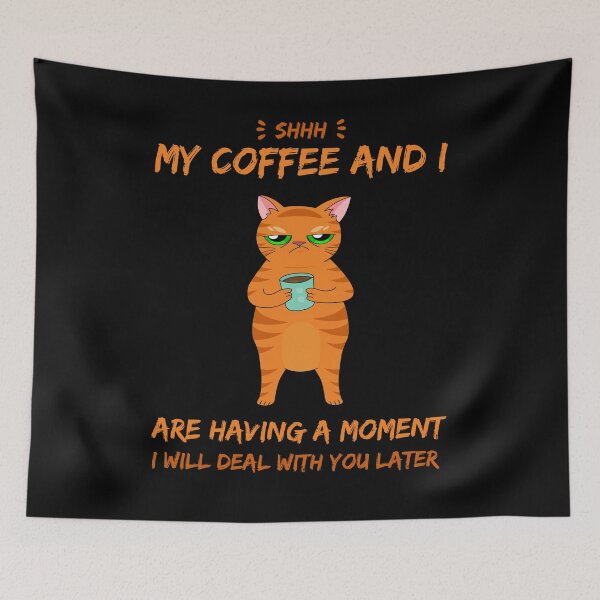Item preview, Shhh My Coffee And I Are Having A Moment Cat Drinking Coffee designed and sold by abdofer7.
