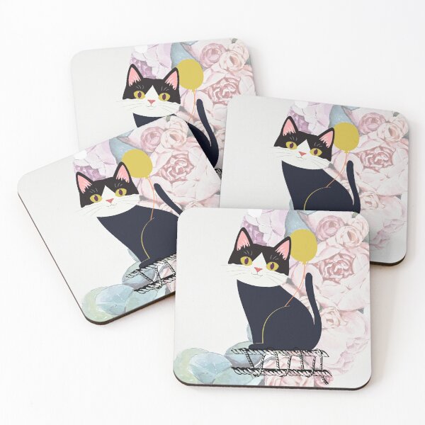 Item preview, Tuxedo Cat with flowers - Tuxedo Cat designed and sold by llon.