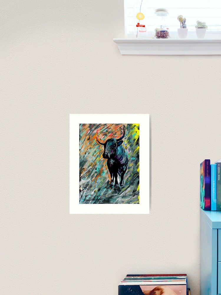 Thumbnail 1 of 3, Art Print, Rocky, Pineywoods Bull Abstract designed and sold by OzarkAkerzFarm.