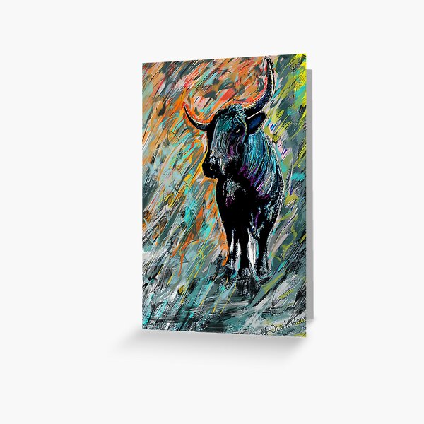 Rocky, Pineywoods Bull Abstract Greeting Card