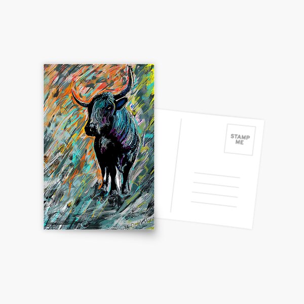Rocky, Pineywoods Bull Abstract Postcard