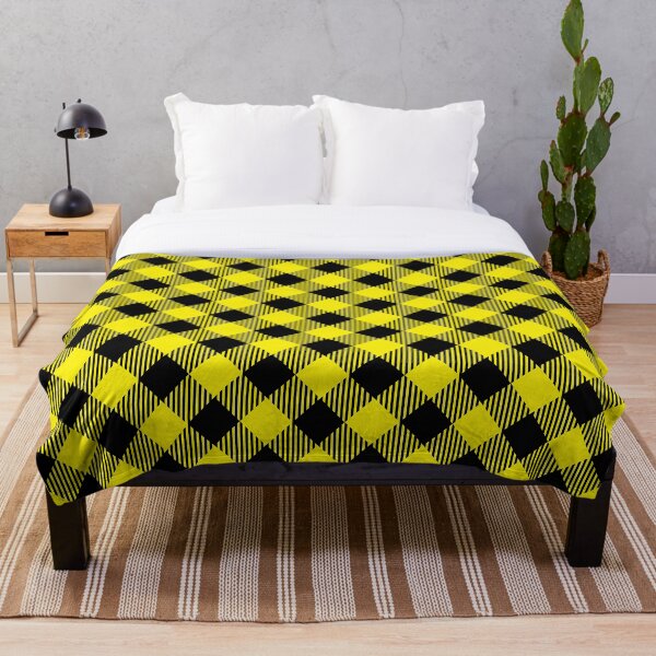 Item preview, Diagonal Black and Yellow Buffalo Plaid designed and sold by SocialAtrophy.