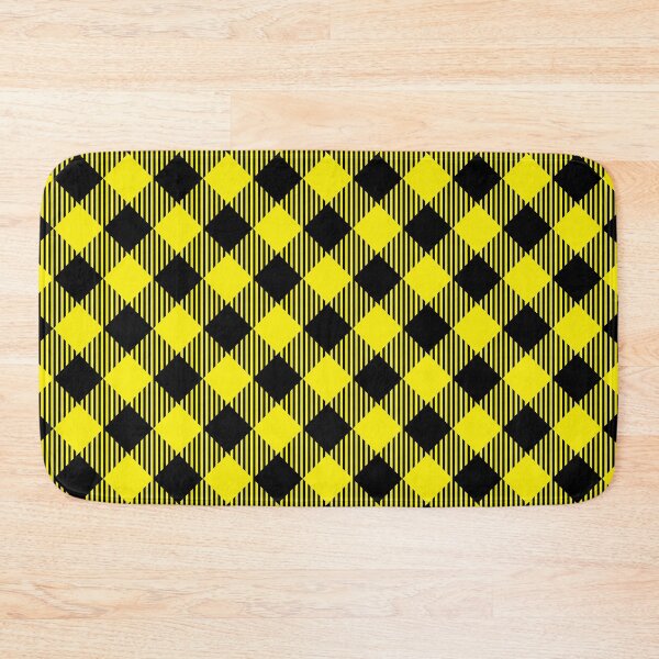 Item preview, Diagonal Black and Yellow Buffalo Plaid designed and sold by SocialAtrophy.