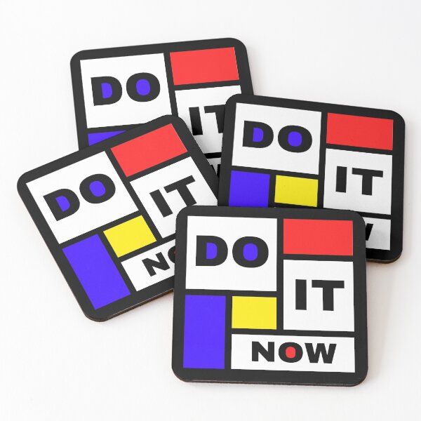 Item preview, DO IT NOW - Mondrian style art design with motivational quote designed and sold by Art4Motivation.
