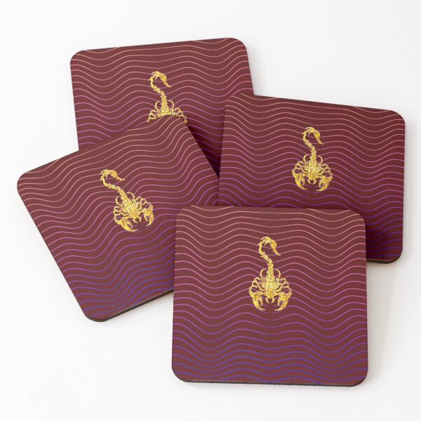 Item preview, The Golden Scorpion with abstract lines multi colours background designed and sold by taherismail.