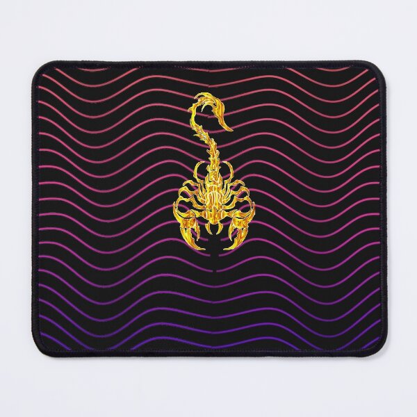 Item preview, The Golden Scorpion with abstract lines multi colours background designed and sold by taherismail.