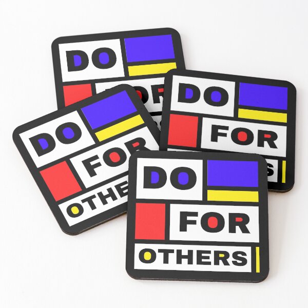 Aperçu de l'œuvre FAIRE POUR LES AUTRES - Design d'art de style Mondrian avec des conseils de vie inspirants créée et vendue par Art4Motivation.