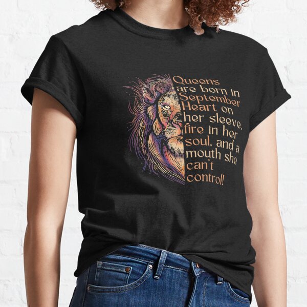 Item preview, Queens are born in September, Funny inspirational September Girl gift with a fierce rainbow lion face designed and sold by Auntieck.