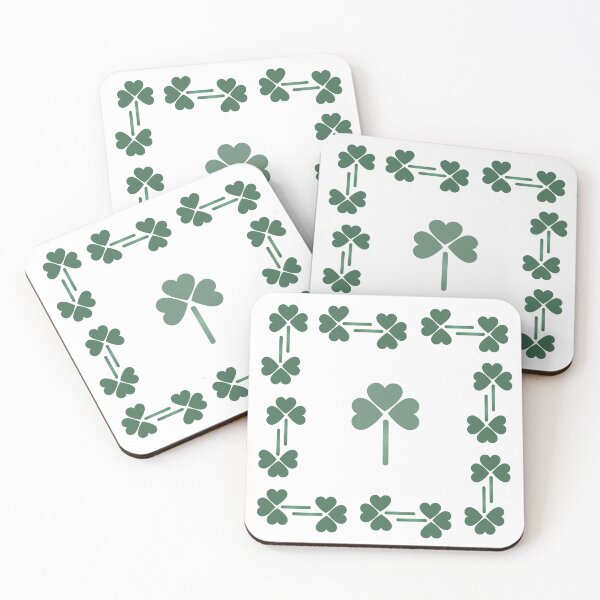Item preview, Clover Pattern | Three-Leaf Clover Green on White designed and sold by WordsToArt.
