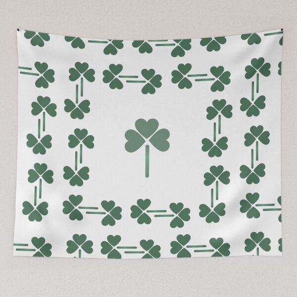 Item preview, Clover Pattern | Three-Leaf Clover Green on White designed and sold by WordsToArt.