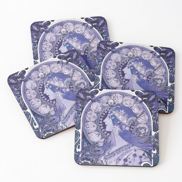Item preview, Zodiaque or La Plume in Violet(ca. 1896–1897) by Alphonse Maria Mucha. designed and sold by theartsycamper.