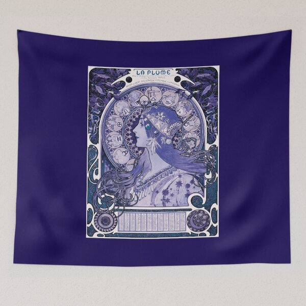Item preview, Zodiaque or La Plume in Violet(ca. 1896–1897) by Alphonse Maria Mucha. designed and sold by theartsycamper.