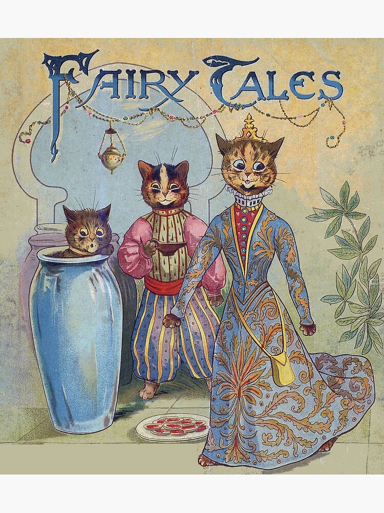 Louis Wain Cat Tales-Cat Reading Book Art Print