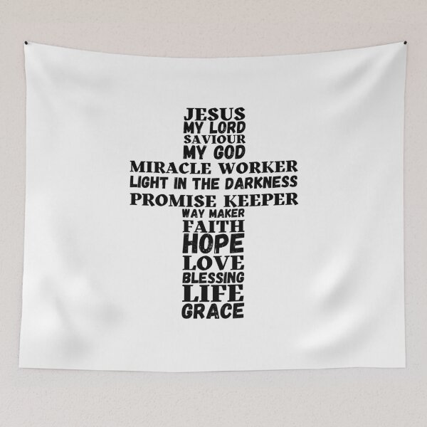 Item preview, Cross of words about Jesus Christ - Black text designed and sold by AnnaBBS.