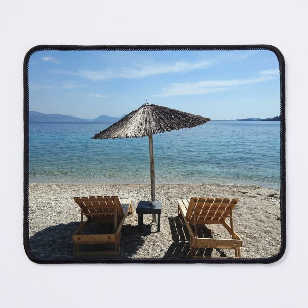 Item preview, Beach umbrella and sunbeds, Lefkada designed and sold by paulboizot.