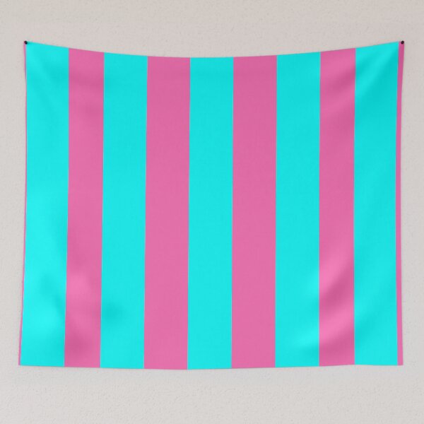 Item preview, Neon Punk Hot Pink and Cyan Blue Stripes designed and sold by NECHSTORE.