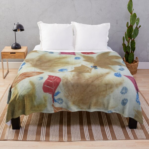 Item preview, Ecoprint of Acer with Indigo with Block Printing designed and sold by LymphomaLass.