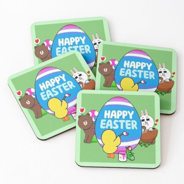 Item preview, Adorable brown bear and cony Happy Easter Holiday designed and sold by HugJen.