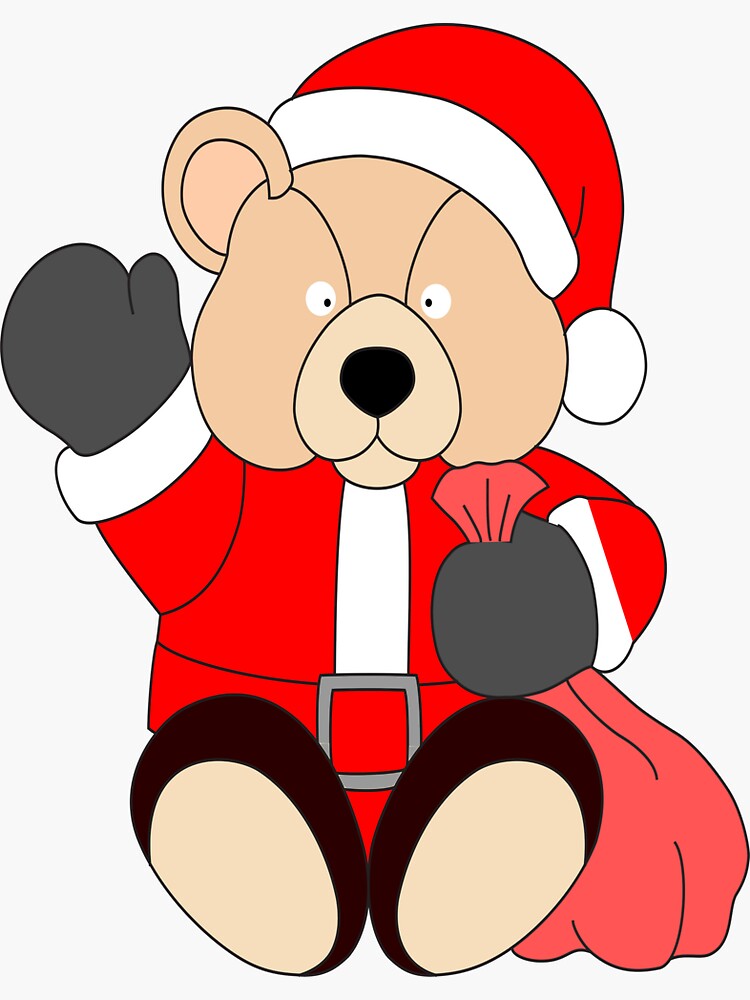 "Santa Bear" Sticker for Sale by Oldroadie Redbubble