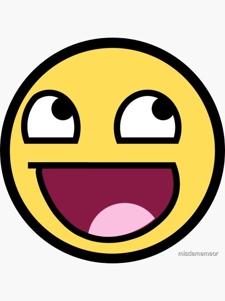 Awesome Face Epic Smiley Sticker for Sale by misdememeor