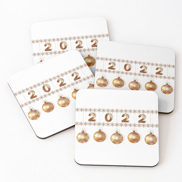 Item preview, Happy new year greeting card 2022. Abstract gold flyer on white backdrop. Christmas banner. designed and sold by Mallva.