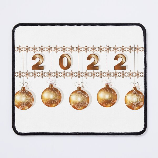 Item preview, Happy new year greeting card 2022. Abstract gold flyer on white backdrop. Christmas banner. designed and sold by Mallva.