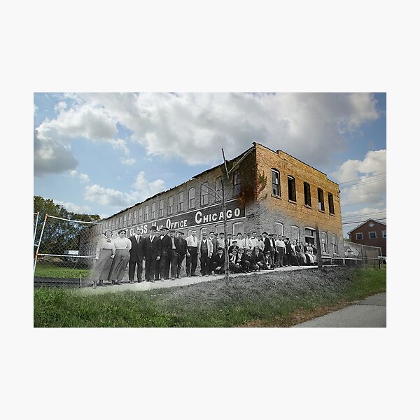 Mashup St. Charles, IL - Workers at the Heinz Cut Glass Company Photographic Print