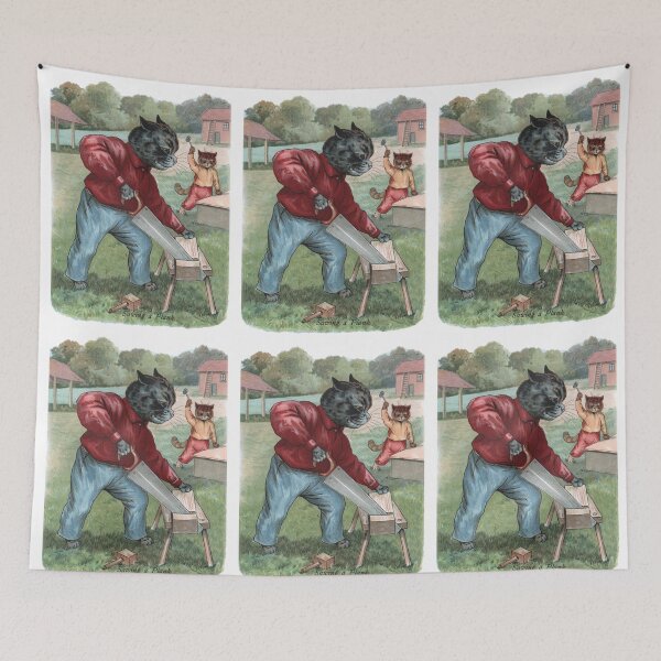 Item preview, Daddys Little Helper by Louis Wain designed and sold by karwilberevivalcollection.