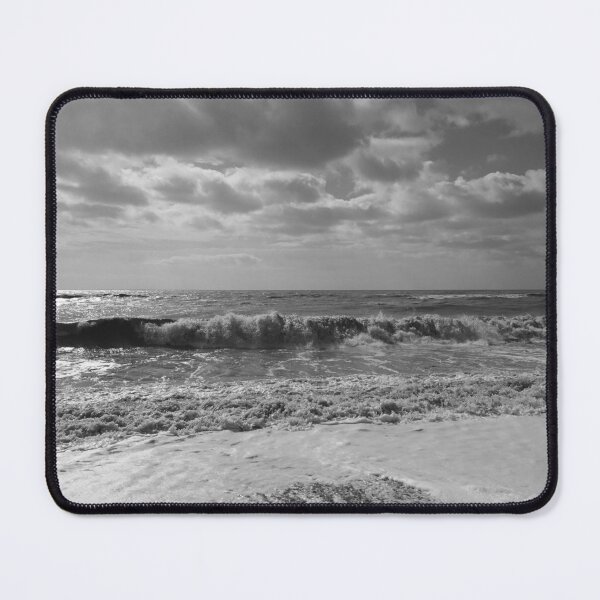 Item preview, Windy seaside, waves and clouds, Camber Sands, monochrome designed and sold by paulboizot.