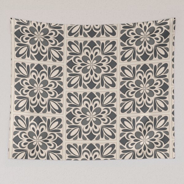 Item preview, BLACK & GREY TILE TILES PATTERN designed and sold by Melanie-Palmer.