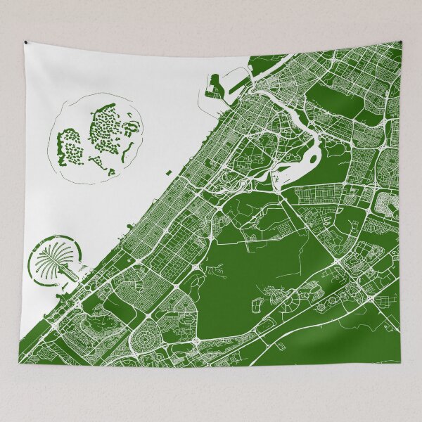 Item preview, Dubai, UAE, City Map - Green designed and sold by helloadventure.