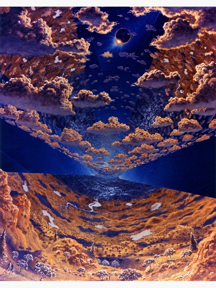 Discover NASA ARC O'Neill Cylinder Eclipse Art Premium Matte Vertical Poster