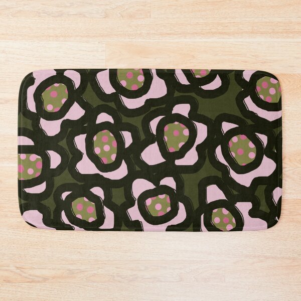 Item preview, Cozzy Abstract Scandinavian Floral Pattern in Pink and Green designed and sold by Deutschic.