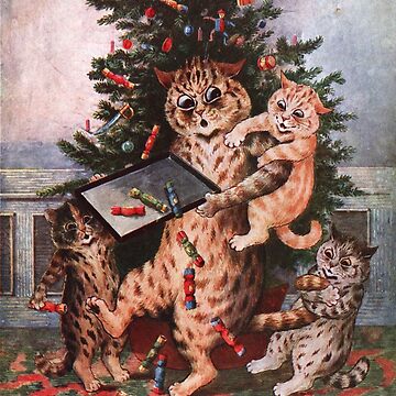 Christmas-Time in Catland Louis Wain Framed Art Print for Sale by