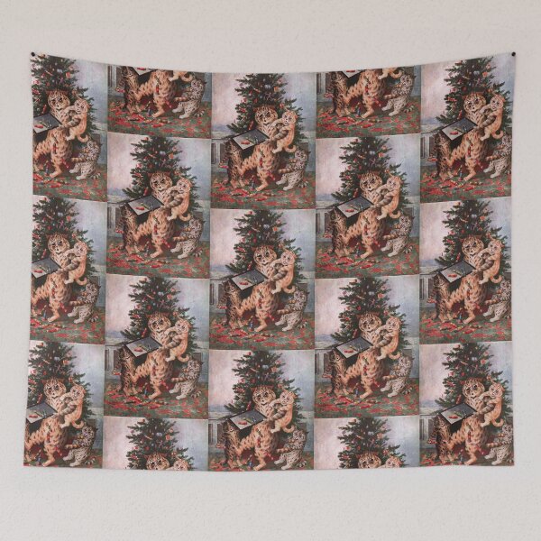 Item preview, Christmas-Time in Catland Louis Wain designed and sold by karwilberevivalcollection.