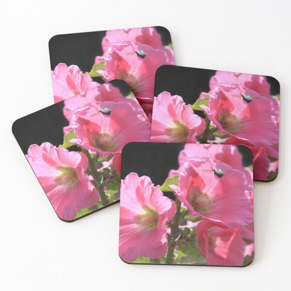 Item preview, Pink summer flowers on black background designed and sold by olena2552.