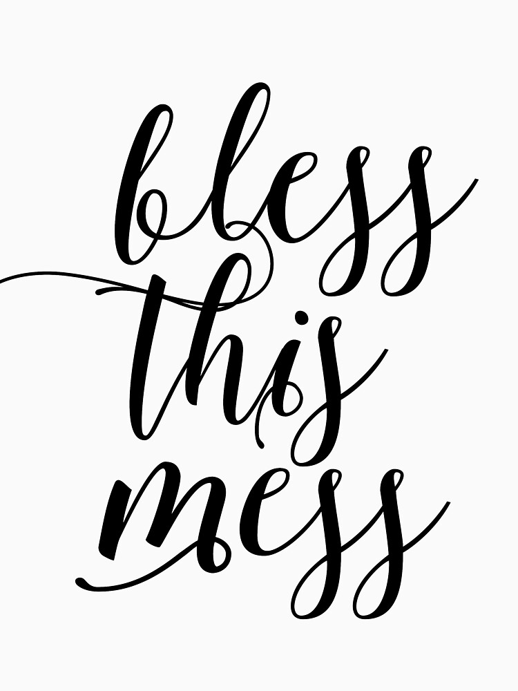 bless this mess hand lettered wall art print printable quote decor