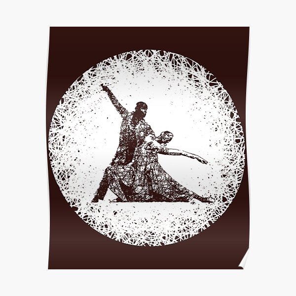 Dance couple 1 - White circle Poster