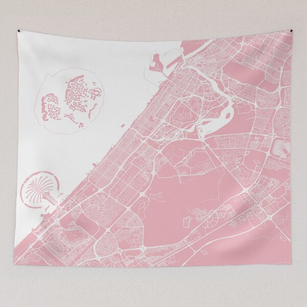 Item preview, Dubai, UAE, City Map - Pink designed and sold by helloadventure.
