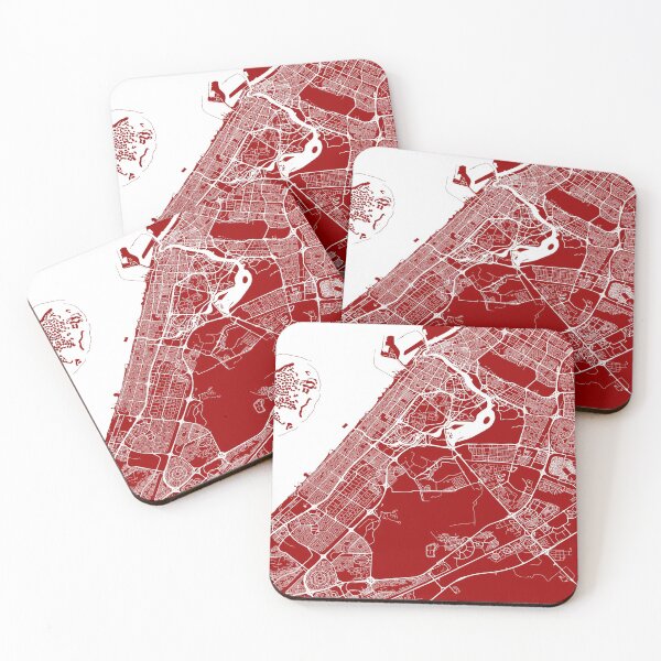 Item preview, Dubai, UAE, City Map - Red designed and sold by helloadventure.