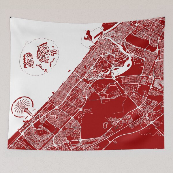 Item preview, Dubai, UAE, City Map - Red designed and sold by helloadventure.