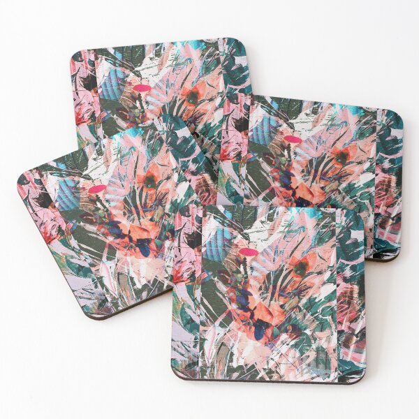 Item preview, Flores silvestres: un diseño floral abstracto vibrante en rosas, verdes y naranja de Alyssa Hamilton Art designed and sold by Alyssa Hamilton Art.