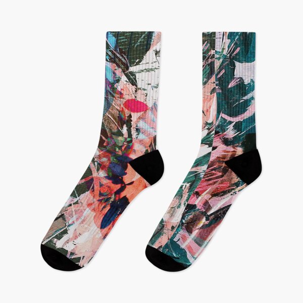 Item preview, Wildflower: A vibrant abstract floral design in pinks, greens, and orange by Alyssa Hamilton Art designed and sold by Alyssa Hamilton Art.