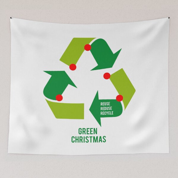 Item preview, Christmas tree with recycling sign, recycle symbol designed and sold by beakraus.