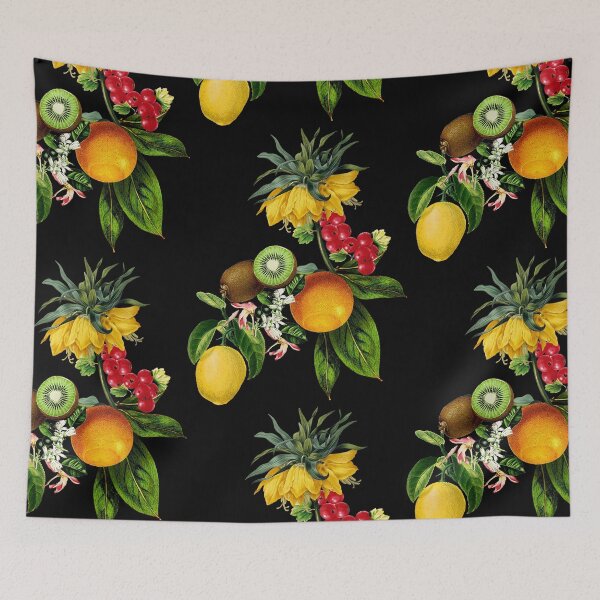 Item preview, Flowers and fruits exotic pattern designed and sold by PG Illustration.