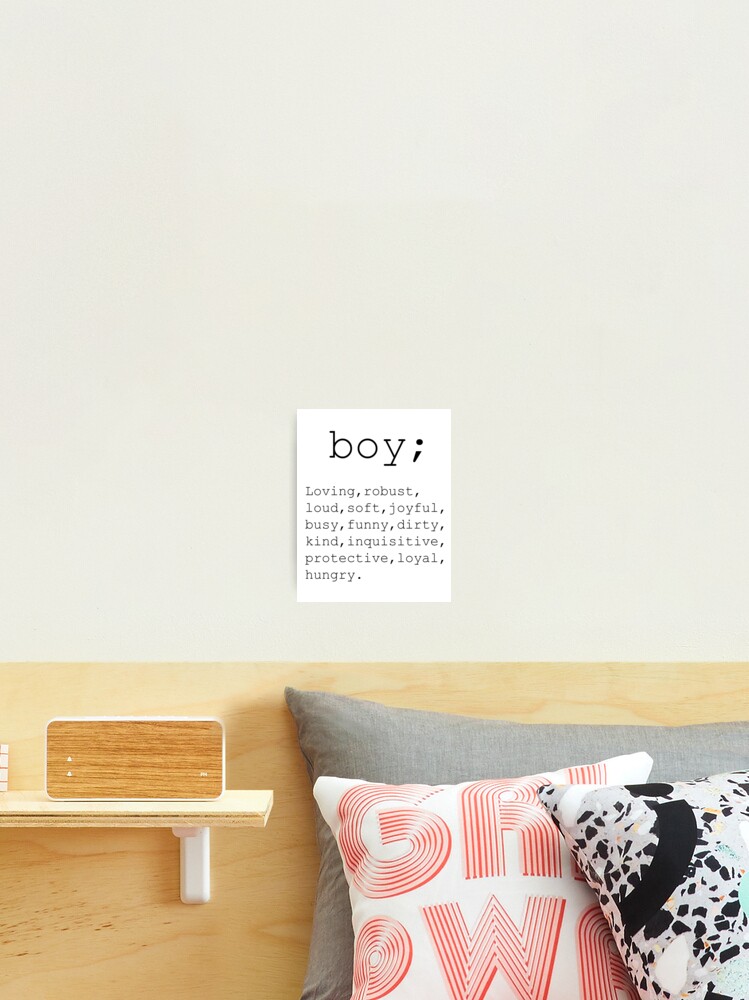 Junge Definition Print Room Decor Geschenkidee Boy Bedeutung Zitat Fotodruck